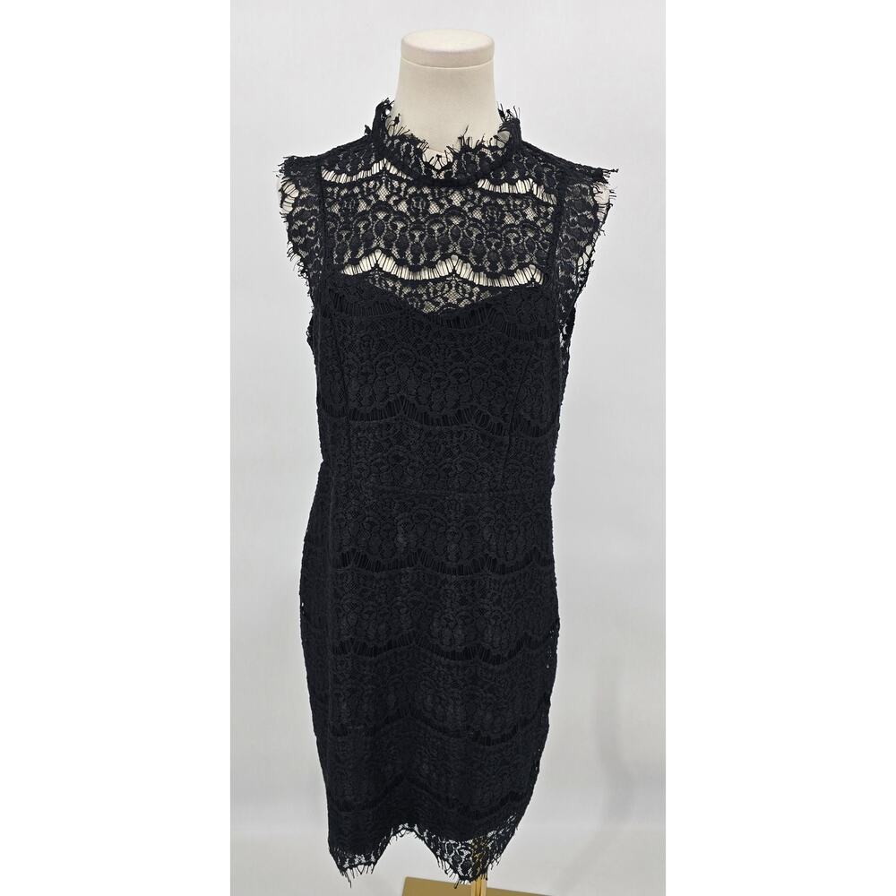 Wishlist Feminine Dark Romantic Boho Lace Overlay Midi Dress
